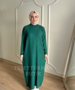 SAHRA MERSERİZE ELBİSE Zümrüt