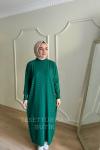 SAHRA MERSERİZE ELBİSE Zümrüt