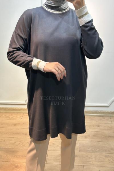 SİMLİ MERSERİZE TUNİK Antrasit