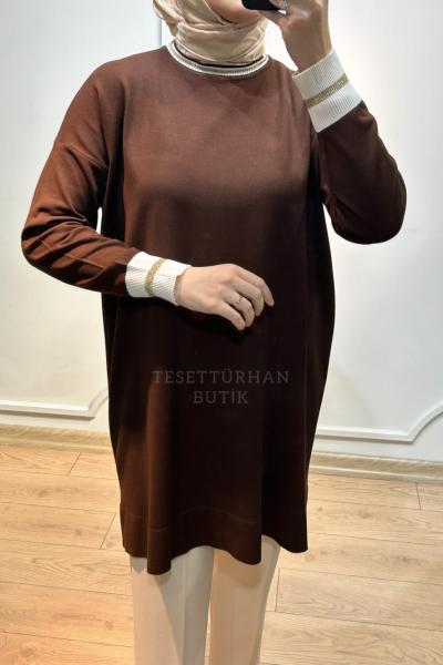 SİMLİ MERSERİZE TUNİK Acı Kahve
