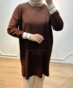 SİMLİ MERSERİZE TUNİK Acı Kahve