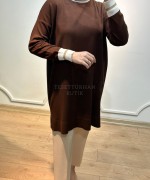 SİMLİ MERSERİZE TUNİK Acı Kahve