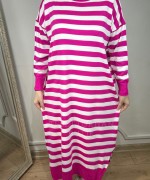 TRİKO ÇİZGİLİ TUNİK Pembe