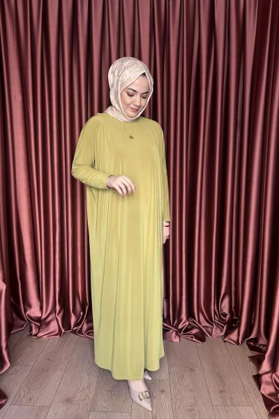Basic Elbise  Yağ Yeşili